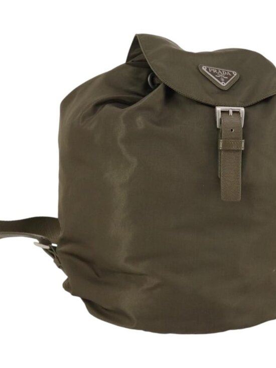 PRADA Backpack Nylon Khaki Silver Auth bs29051 main image 6